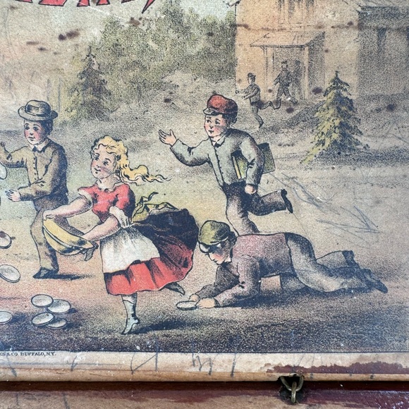 Antique (early 1900’s) wooden Silver Gem Chewing Gum box. - Picture 6 of 8